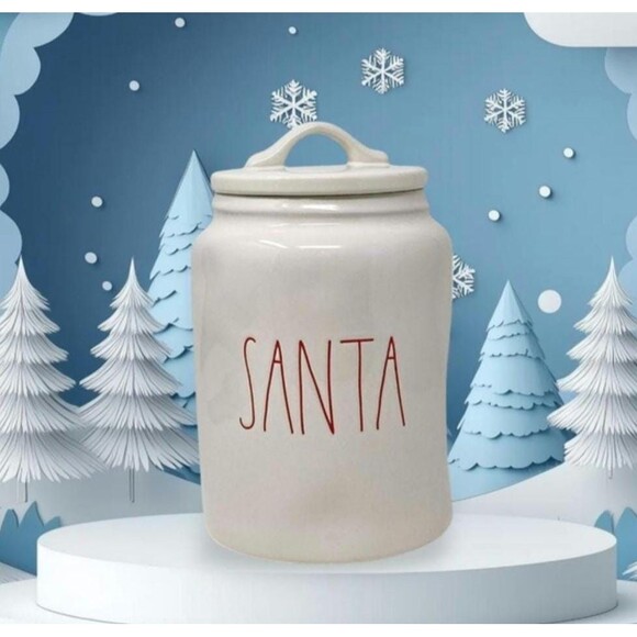 Rae Dunn Winter Christmas SANTA PEPPERMINT Canisters Merry CHRISTMAS Pitcher - Picture 4 of 9